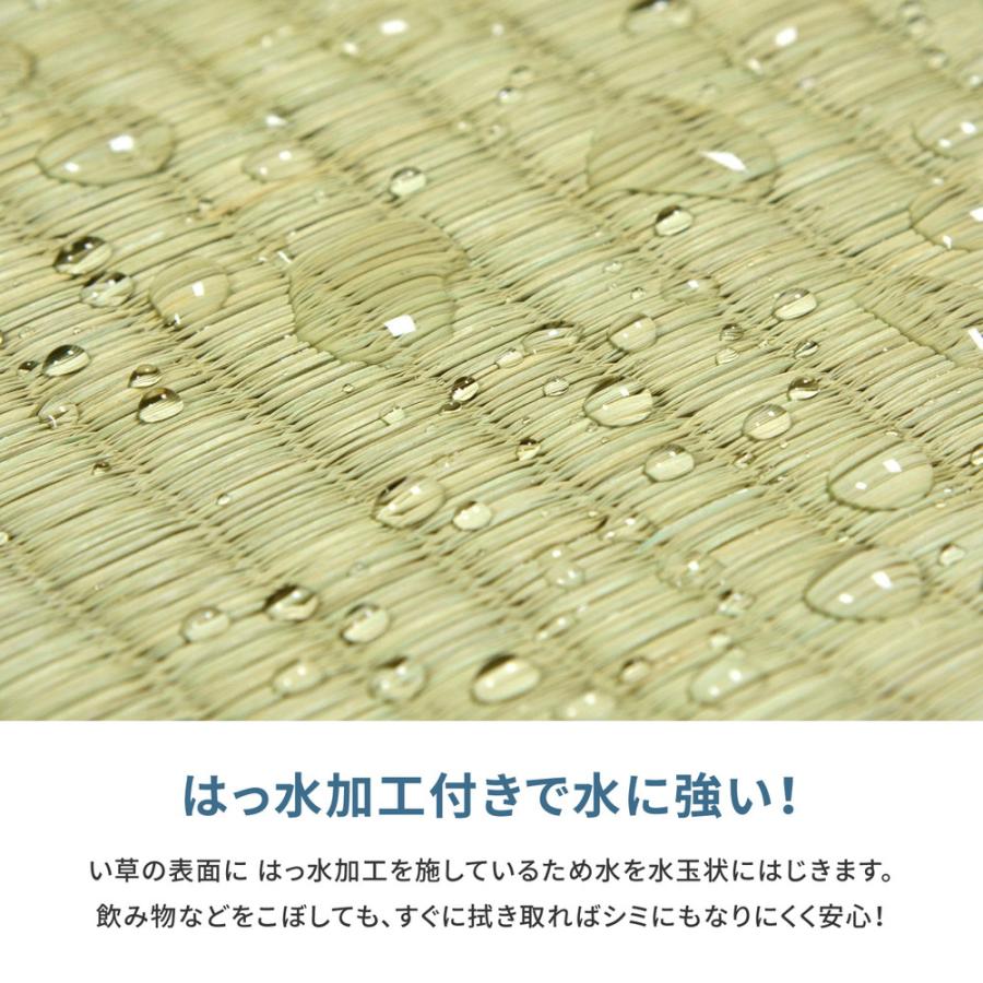 フリーカット裏付き い草カーペット みすず 本間10畳 本間10帖 約382×477cm 158012190 補修テープ付き ラグ 上敷き はっ水加工 双目織 カット可 畳 | HAGiHARA | 05