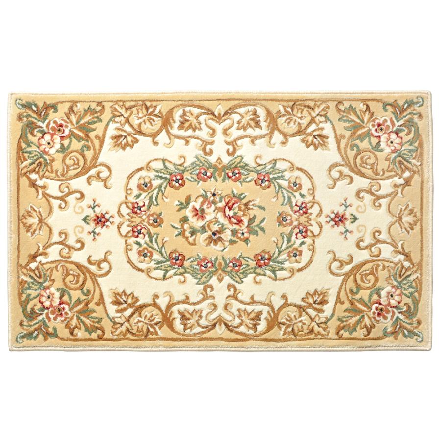 玄関マット メダリオン 約90×180cm 240611444 ベージュ ラグ エントランス インテリア ゴージャス エレガント 高級感 | HAGiHARA | 01