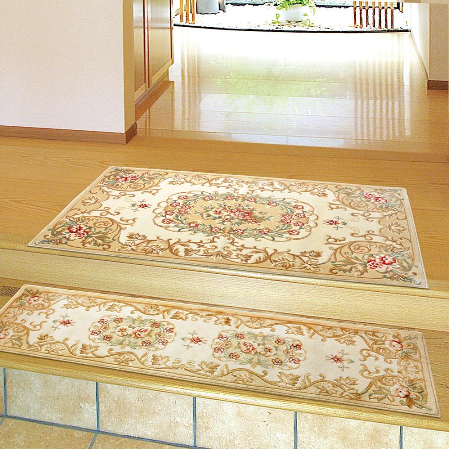 玄関マット メダリオン 約90×180cm 240611444 ベージュ ラグ エントランス インテリア ゴージャス エレガント 高級感 | HAGiHARA | 04