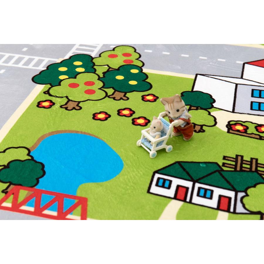 子供が遊べて洗えるキッズラグ ニュータウン2 約130×190cm 240626301 ラグ カーペット かわいい 洗える 子供部屋 道路 | HAGiHARA | 16
