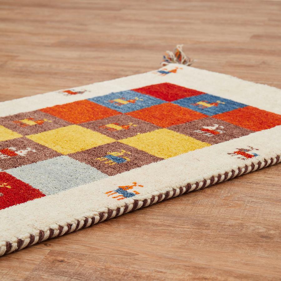 HAGiHARA（萩原） ギャッベ マット GABBEH Dシリーズ 約45×75cm