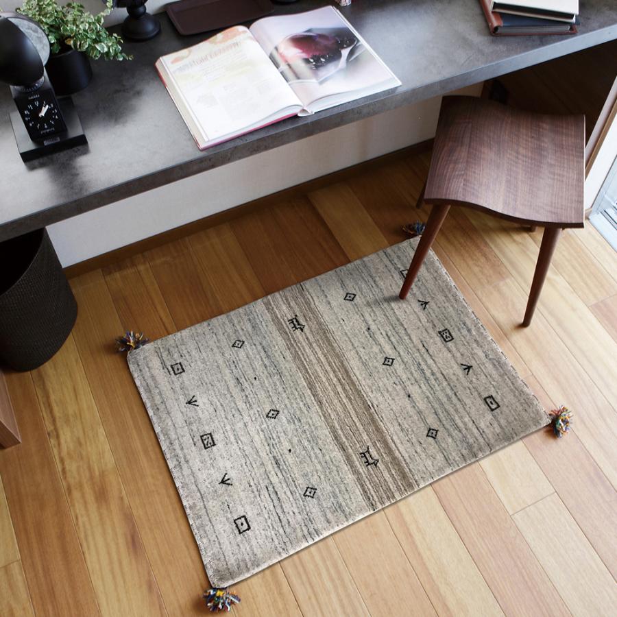 ギャッベ　ラグ　マット　LORRI BUFF　L16　270054930　約70×120cm　インド製　無染色ウール | HAGiHARA | 07