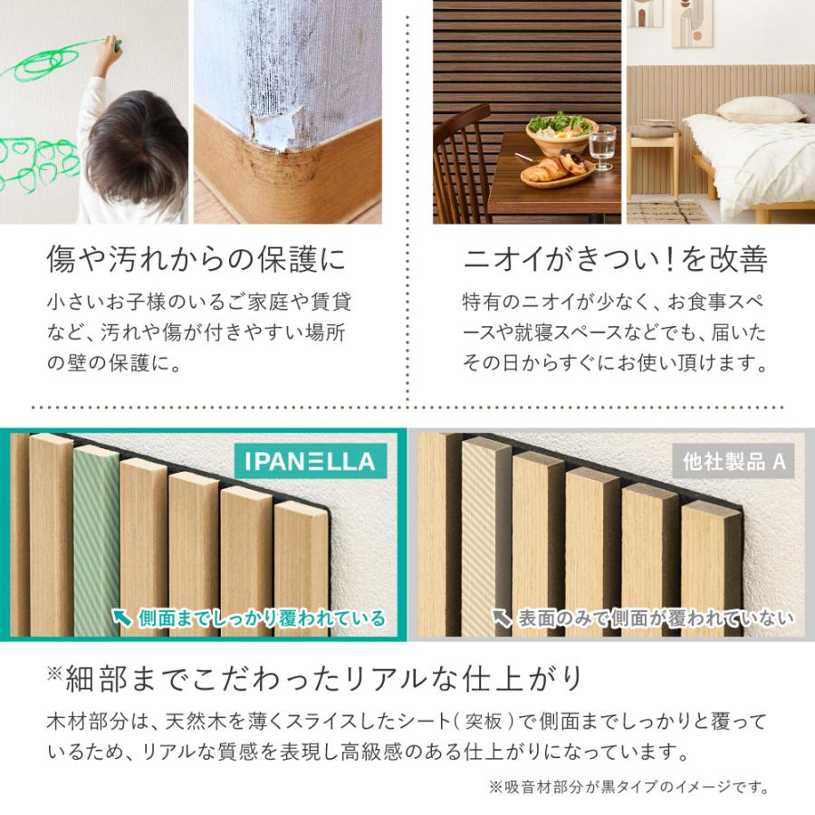 【6枚セット】 吸音パネル IPANELLA イパネッラ 270611005 約80×30cm 壁パネル ウォールパネル ウッドパネル 騒音対策 賃貸 DIY おしゃれ ベージュ_7