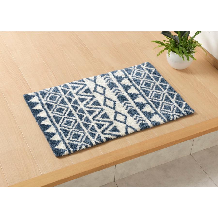 玄関マット ルイーズ 600012300 約50×80cm ドアマット フロアマット エントランス  キッチン 廊下 リーフ柄 滑り止め加工 | HAGiHARA | 12