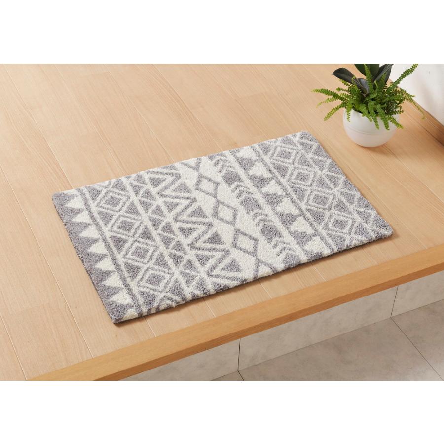 玄関マット ルイーズ 600012300 約50×80cm ドアマット フロアマット エントランス  キッチン 廊下 リーフ柄 滑り止め加工 | HAGiHARA | 09