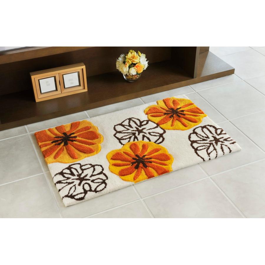 玄関マット マリア 600013200 約50×80cm ドアマット フロアマット エントランス  キッチン 廊下 花柄 滑り止め加工 手洗い可 | HAGiHARA | 06