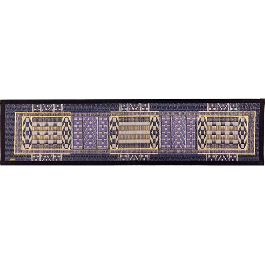 国産い草玄関マット(裏貼り)  オリエンタル 81816304 約70×120cm ブルー 日本製 滑りにくい ドアマット フロアマット エントランス キッチン 廊下 | HAGiHARA | 03