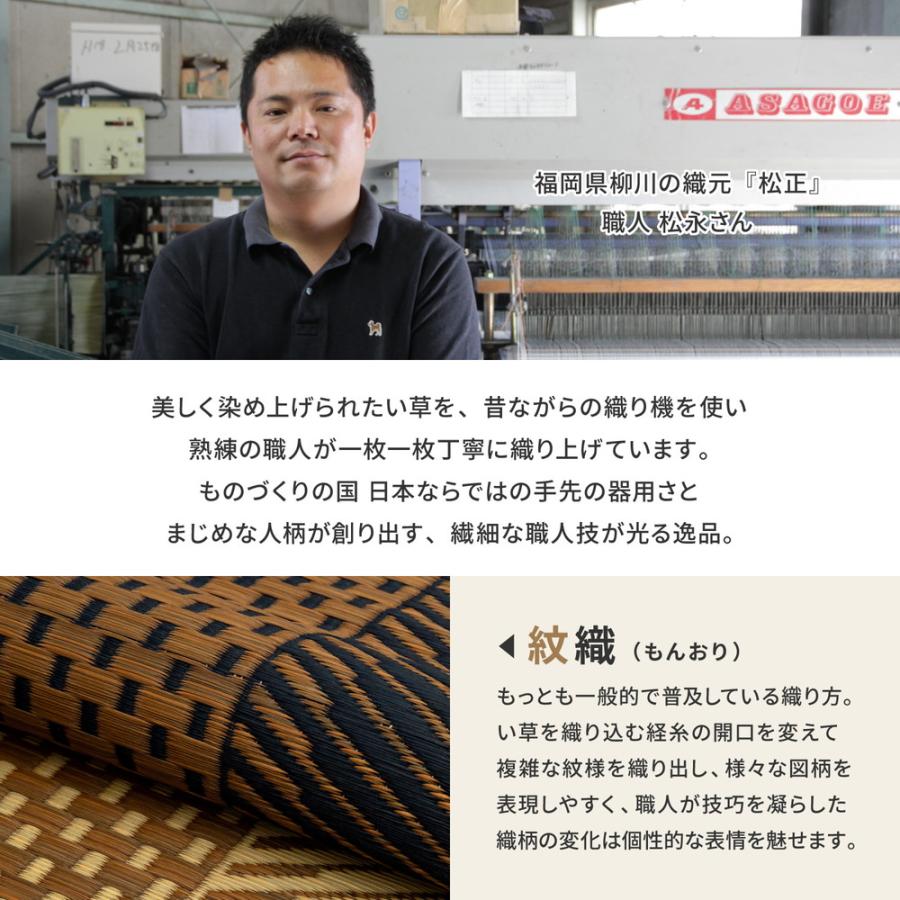 国産い草ラグ 月光 約191×191cm 81942500 畳 たたみ 日本製 湿度調整 リビング 和室 吸湿 消臭 抗菌 抗カビ 丈夫 高級感 | HAGiHARA | 02