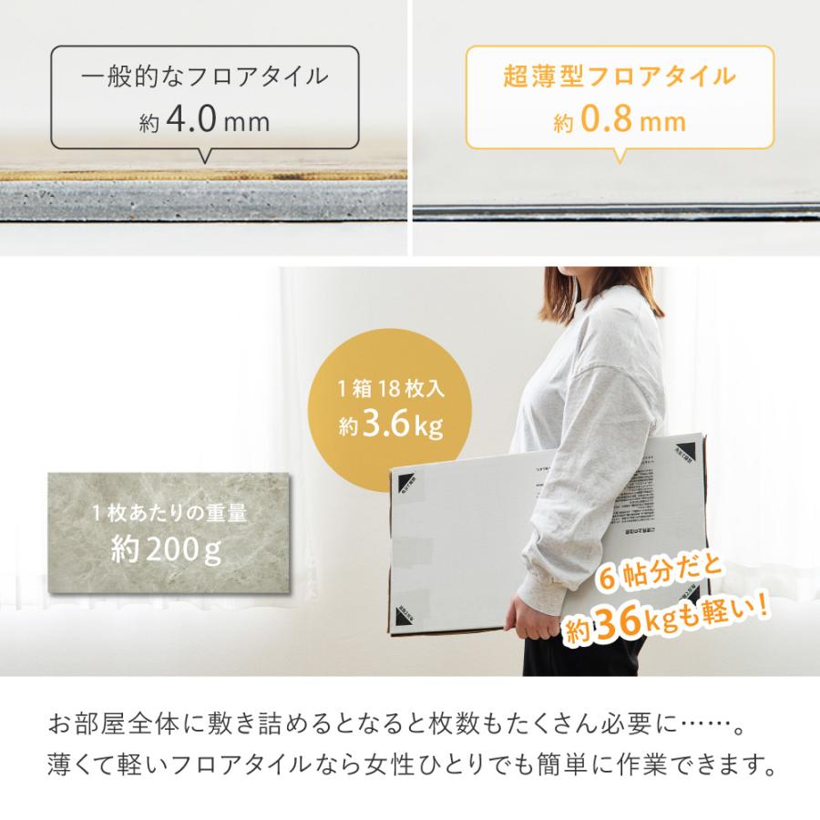 【18枚入】置くだけ フロアタイル 81970130 約30×60cm 18枚 約2帖分 吸着タイプ 薄型 ストーン調 貼って剥がせる | HAGiHARA | 11