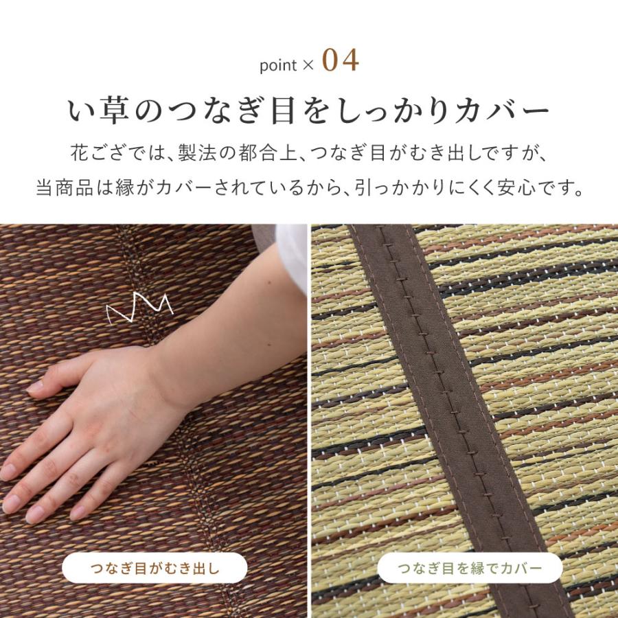 い草カーペット（裏貼り） 涼み 江戸間 6帖 6畳 約261×352cm 81970960 い草 ラグ 帖物 裏貼り い草柄上敷き 花ござ モダン 和室