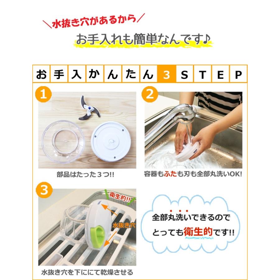ぶんぶんチョッパー ビュンビュンチョッパー ふたも洗える みじん切り器 フードプロセッサー フードチョッパー フードスライサー 手動 80 アイテリア 通販 Yahoo ショッピング