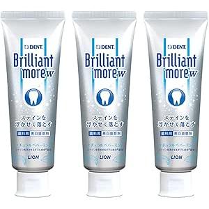 ブリリアントモア ダブル ナチュラル ペパーミント 3本 90g ライオン DENT.  歯科専売 ホワイトニング　歯磨き粉 の商品画像