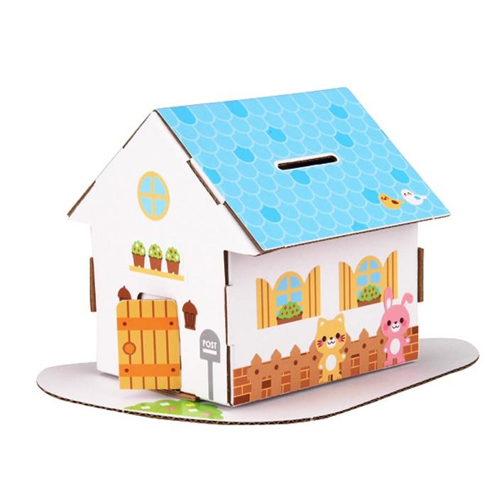 Hacomo ぺったん ハウス 家 玩具 おもちゃ 組立式 工作 ダンボール 春休み Gw 夏休み 冬休み 宿題 工作キット 貯金箱 シール デコ アイテムジャパン 通販 Yahoo ショッピング