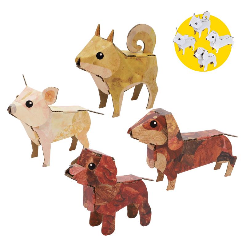 hacomo egg ハコモ エッグ いぬのたまご 4匹 犬 組立式 ダンボール