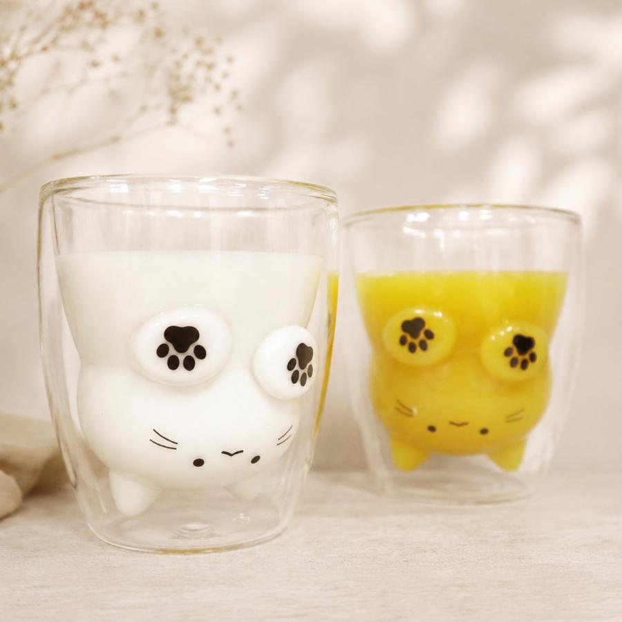 単品 ぐらすいん NEKO 耐熱グラス コップ ガラス 猫 ネコ ねこ 逆さま