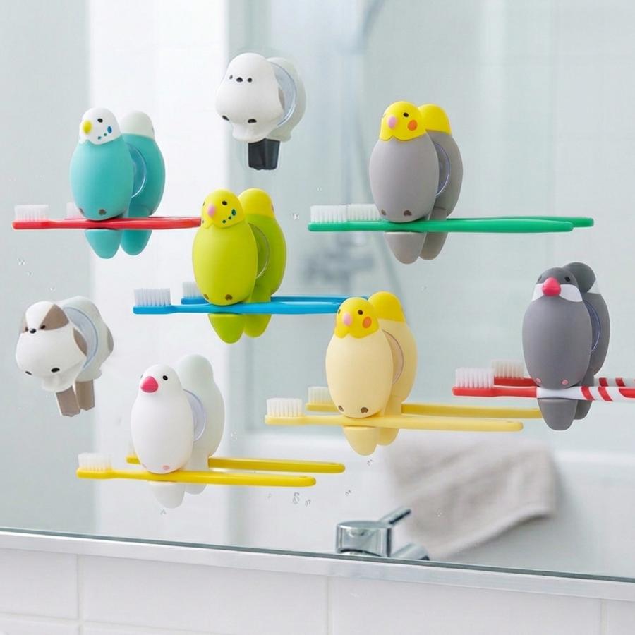 専用　クレイユモントロー Creil Montereau 花鳥 歯ブラシケース Hashy（ハシー） 歯ブラシホルダー シマエナガ セキセイインコ