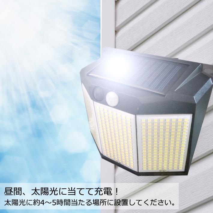 送料無料 2個 432LED 人感 センサーライト 屋外 ソーラー充電 省エネ 夜間自動点灯 防犯 防災 屋内外照明 軒先 駐車場 庭先 玄関 ソーラーセンサーライト｜item-japan｜03