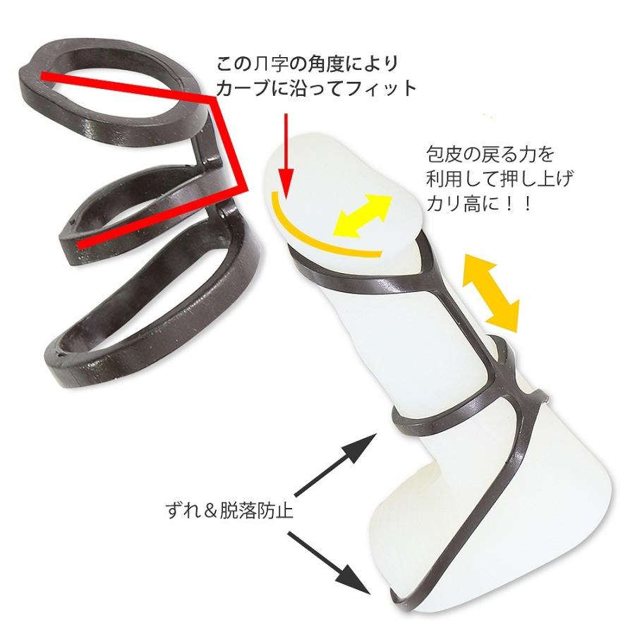 （返金保証） 環の匠 3連リング 脱落防止 巻き込み防止 仮性包茎｜itembank｜05