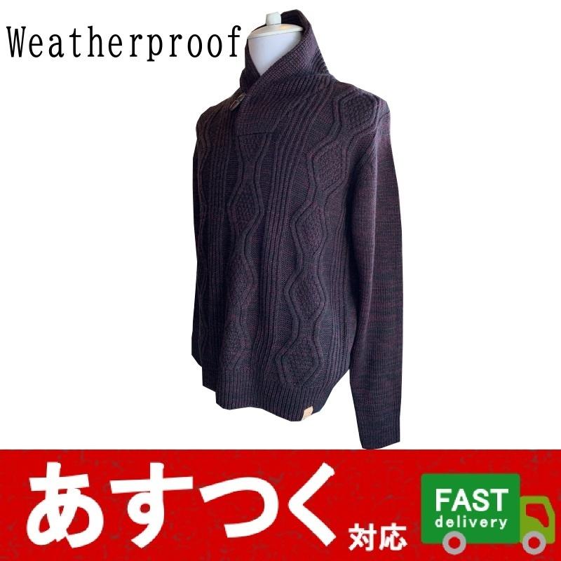 ラッピング無料 数量限定 Weatherproof メンズ セーターえんじ色 バーガンディ Mサイズ トップス あたたかい ニット おしゃれ C 42
