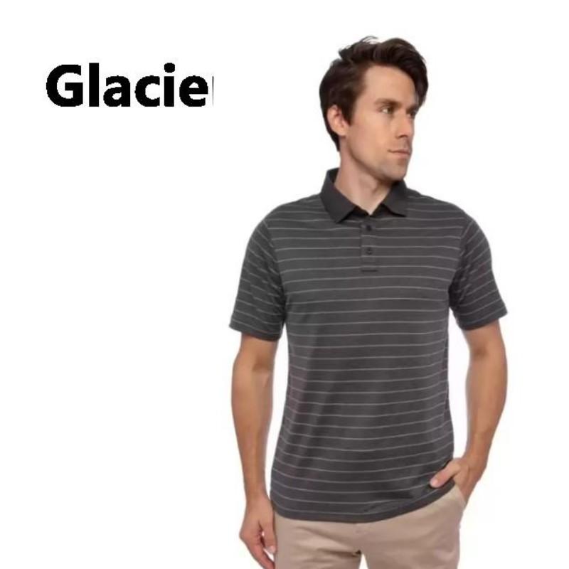 在庫限り（Glacier メンズ ポロシャツ グレー）サイズL/XL カスタム