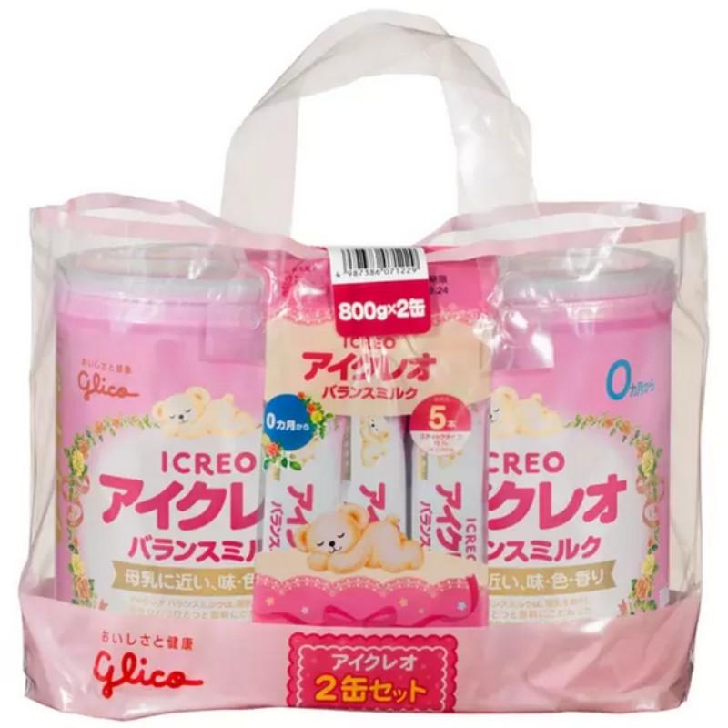 2缶セット グリコ アイクレオ バランスミルク 800g×2缶 スティック5本 