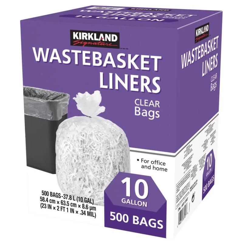 カークランド ごみ袋 37.8L 500枚入 WASTEBASKET LINERS 透明）10