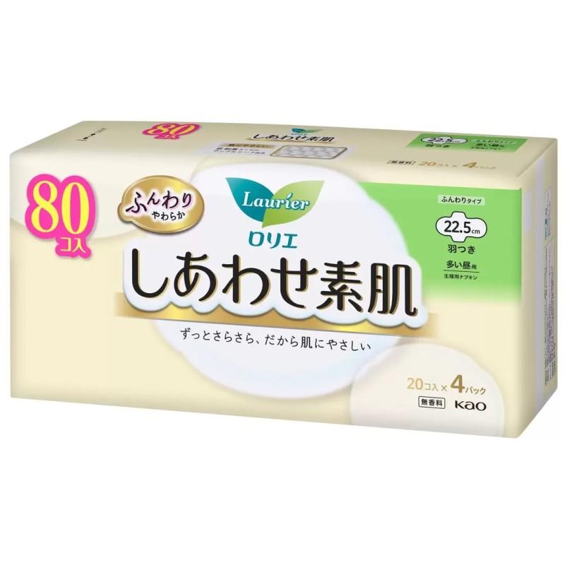ロリエ しあわせ素肌 多い昼用 22.5cm 羽つき 20個×4パック 80枚 生理