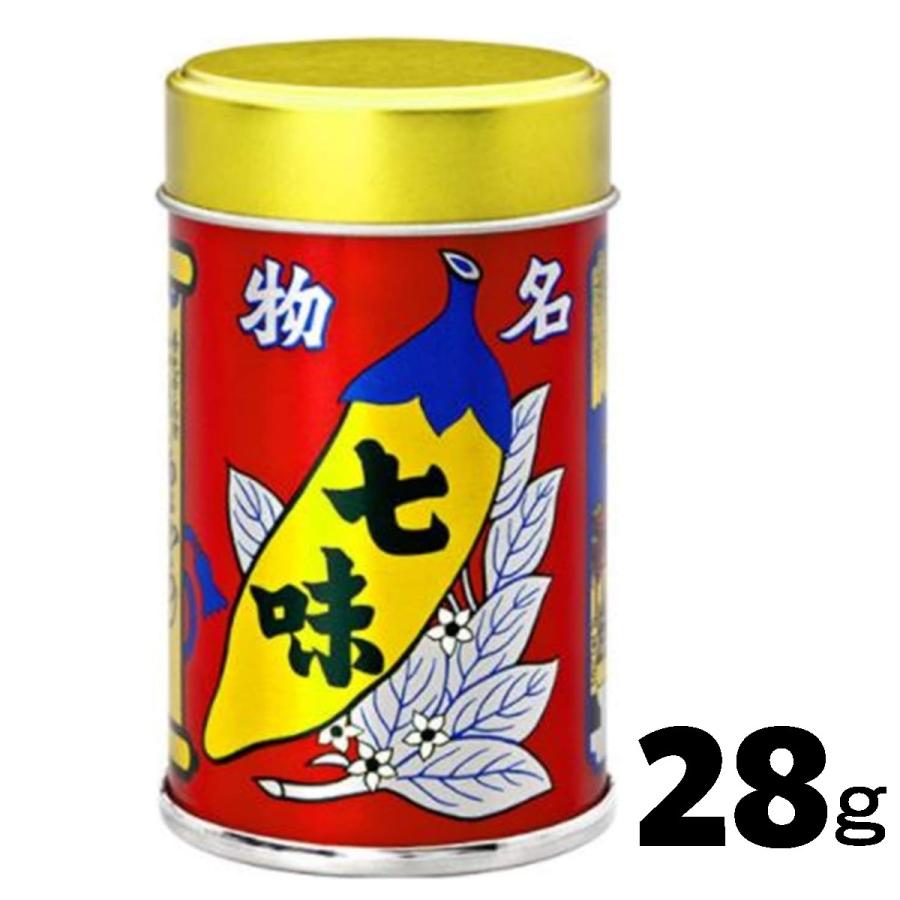 根元 八幡屋礒五郎（善光寺名物 七味唐辛子 28g ミディアム缶）七味 缶