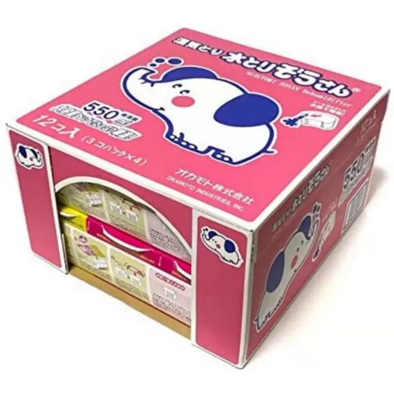 （12個セット 水とりぞうさん 湿気取り 550ml×12個入 オカモト株式会社）3個×4 大容量タンク 吸湿 水捨て簡単 除湿 湿度調整 550757 の商品画像