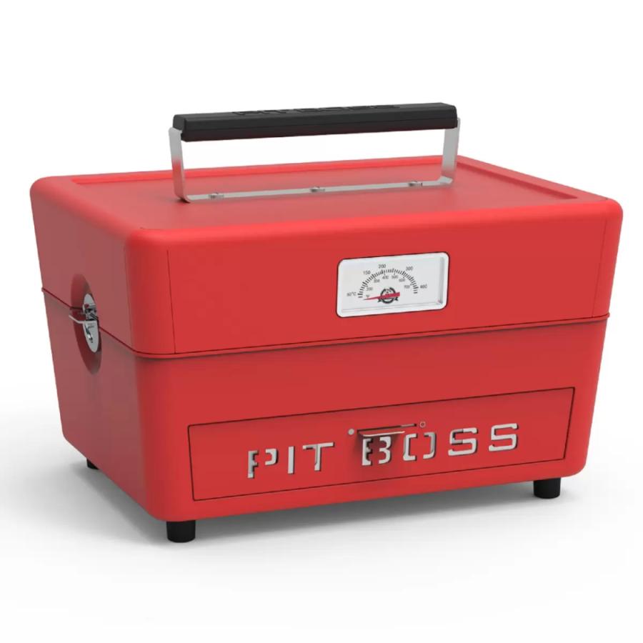 PIT BOSS バーベキューグリル レッド ポータブル チャコール グリル