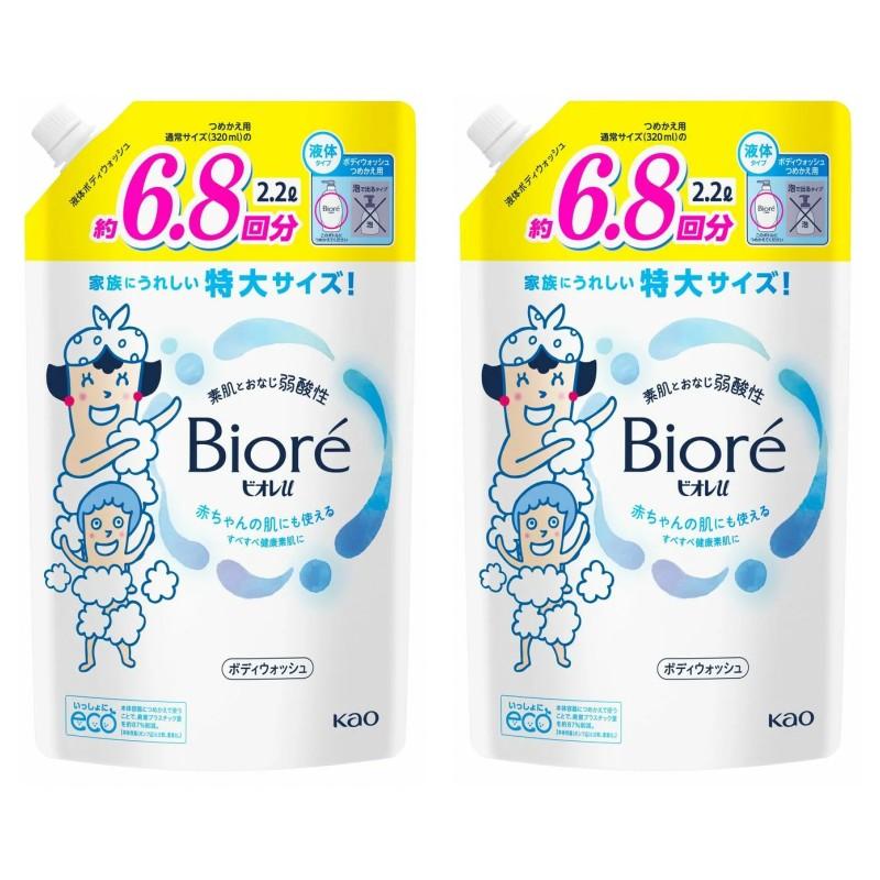 【2個セット】 ボディウォッシュ ビオレu フレッシュフローラル 液体タイプ 2.2L×2パック つめかえ用 2200ml エコ ボディソープ 弱酸性 全身 大容量 74400（Yahoo!・アイテンプ 生活雑貨店）