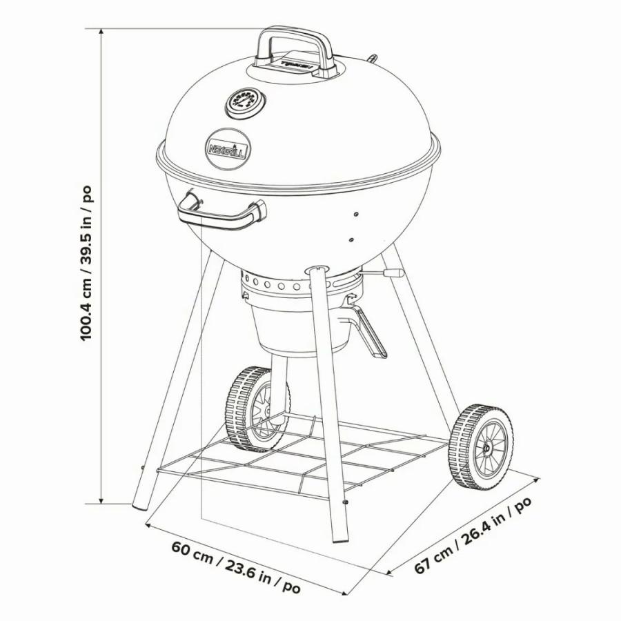 バーベキュー グリル 22.5インチ 57cm チャコール ケトル BBQ 丸型