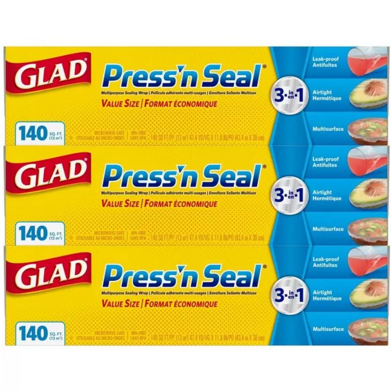 （3個セット グラッド プレスンシール 43.4m×30cm×3個）GLAD PRESS#039;N SEAL プレス＆シール ラップ 食品 保存 キッチン 用品 消耗品 コストコ 350086
