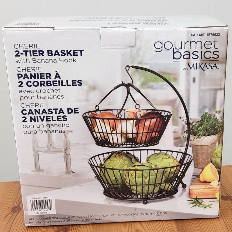 （フルーツバスケット 2段 バナナフック付き）ミカサ MIKASA CHERIE2TIER BASKET with Banana Hook