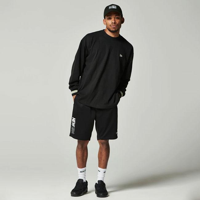 NEW ERA（ニューエラ）長袖 オーバーサイズド パフォーマンス Tシャツ Big Flag Logo ブラック Performance Apparel 13755366｜itempost｜04