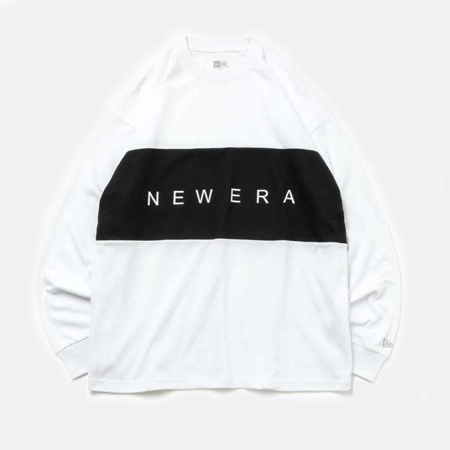 NEW ERA（ニューエラ）長袖 オーバーサイズド パフォーマンス Tシャツ Panel Logo ホワイト/ブラック Performance Apparel 14121996｜itempost｜04