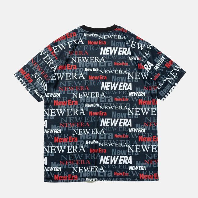 NEW ERA ニューエラ 半袖 テック Tシャツ Text All Over ネイビー Performance Apparel 14121963｜itempost｜02