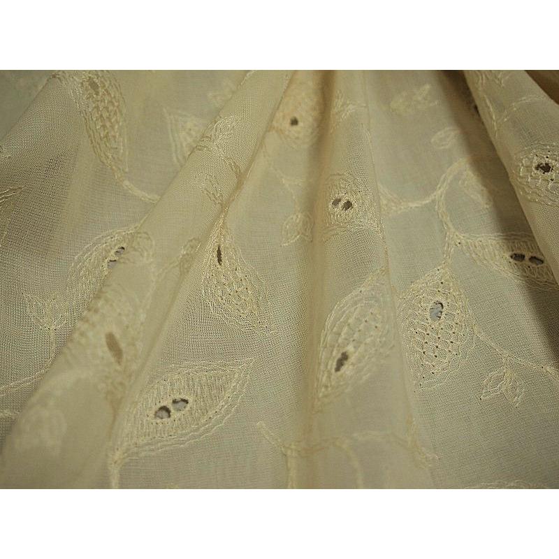 お買得 【トルファン綿ローン／カット・レース 】日本製 ベージュ系