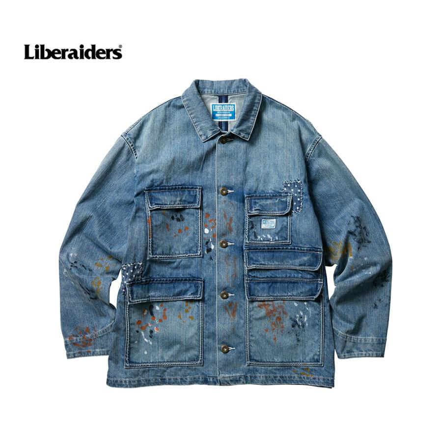 ジャケット・アウター Liberaiders REPAIRED DENIM COVERALL Liberaiders リベレイダース REPAIRED DENIM COVERALL INDIGO