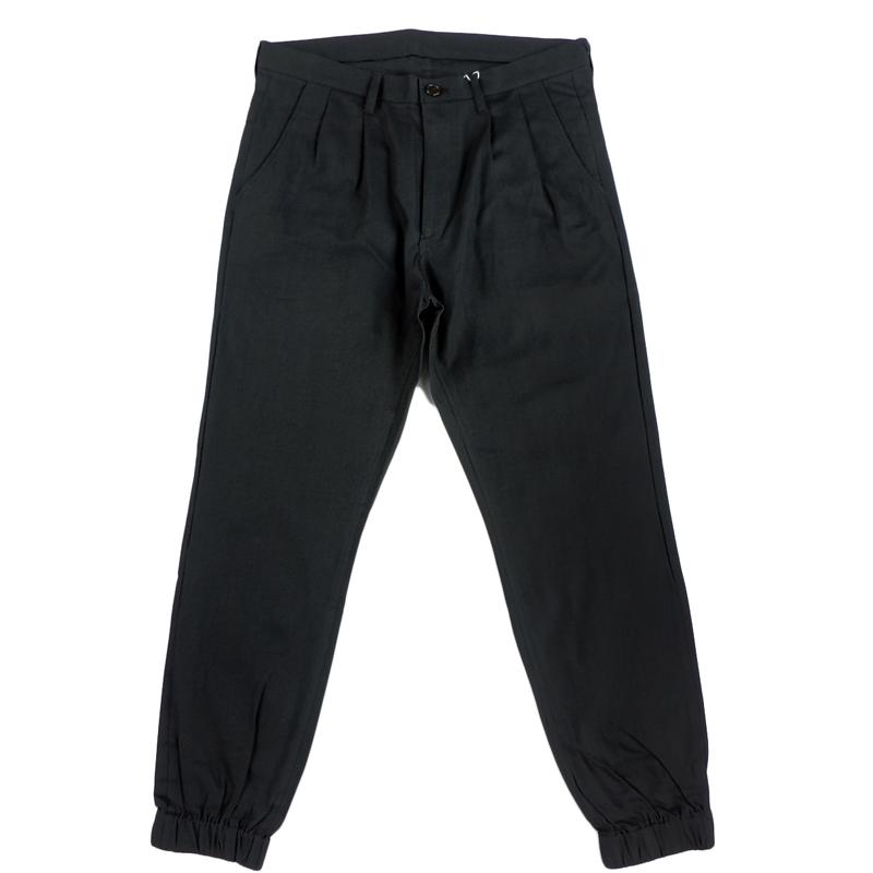 .efilevol エフィレボル ギャザーヘムパンツ PA-PT02 / Gathered Hem Pants リブパンツ ミリタリー カーキ ブラック｜itempost｜02