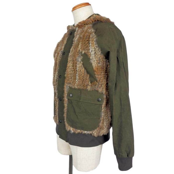 .efilevol エフィレボル ラビットファーブルゾン カーキ Fur Paraffin Parka efiLPTN-JK03u / パーカー ミリタリー｜itempost｜05