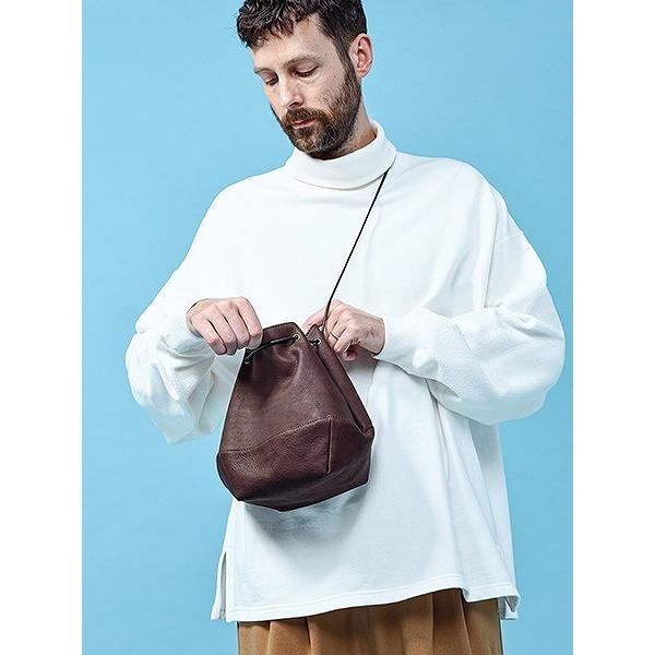 【MR.OLIVEミスターオリーブ】 WATERPROOF WASHABLE LEATHER 2WAY DRAWSTRING POUCH ME697(2色)｜itempost｜05