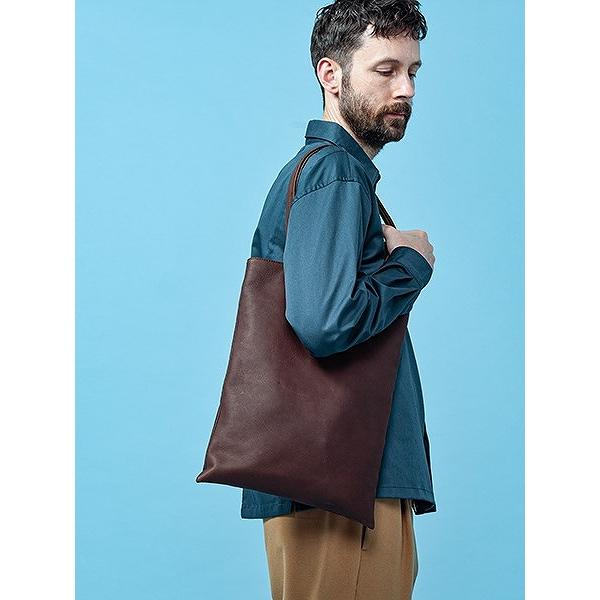 【MR.OLIVEミスターオリーブ】 WATERPROOF WASHABLE LEATHER FLAT TOTE BAG(LARGE) ME637(2色)｜itempost｜05