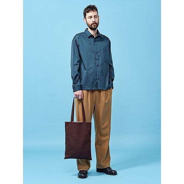 【MR.OLIVEミスターオリーブ】 WATERPROOF WASHABLE LEATHER FLAT TOTE BAG(LARGE) ME637(2色)｜itempost｜06