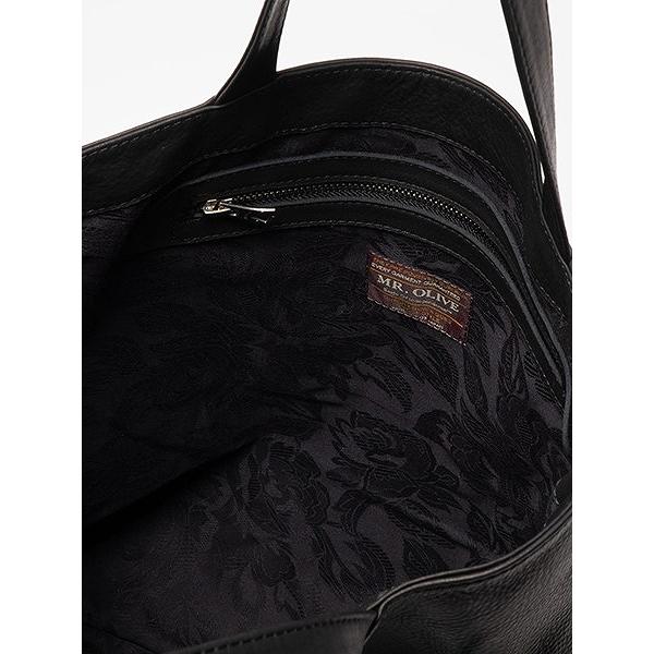 【MR.OLIVEミスターオリーブ】 WATER PROOF WASHABLE LEATHER / GUSSET POCKET TOTE BAG ME651(2色)｜itempost｜07