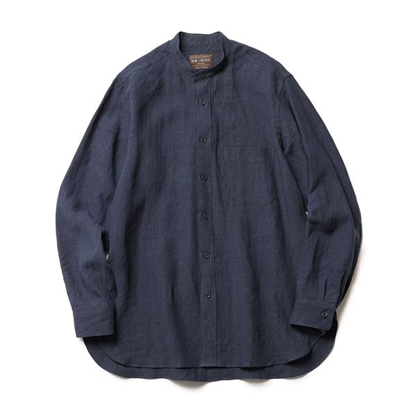 【50% SALE】【MR.OLIVEミスターオリーブ】MR.OLIVE / FRENCH LINEN CLOTH / BAND COLLAR L/S SHIRT(5色)（m231123）｜itempost｜02