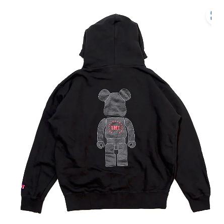 ★【TMTティーエムティー】 BE@RBRICK×TMT VINTAGE FRENCH TERRY PULLOVER HOODIE(TSWF23BA04) / BLACK (TMTスウェットフーディー/CUT AND SEWN/カットソー/23A｜itempost｜06