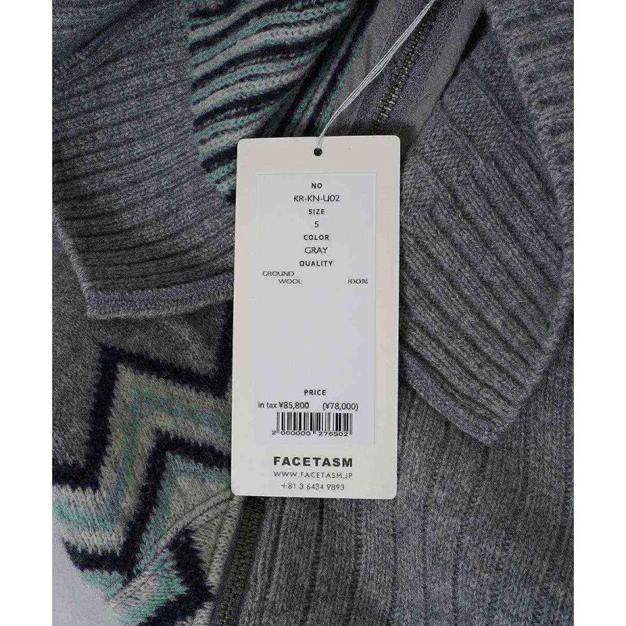 【FACETASM ファセッタズム】NORDIC ZIPPER KNIT/RED/レッド (3色)の画像