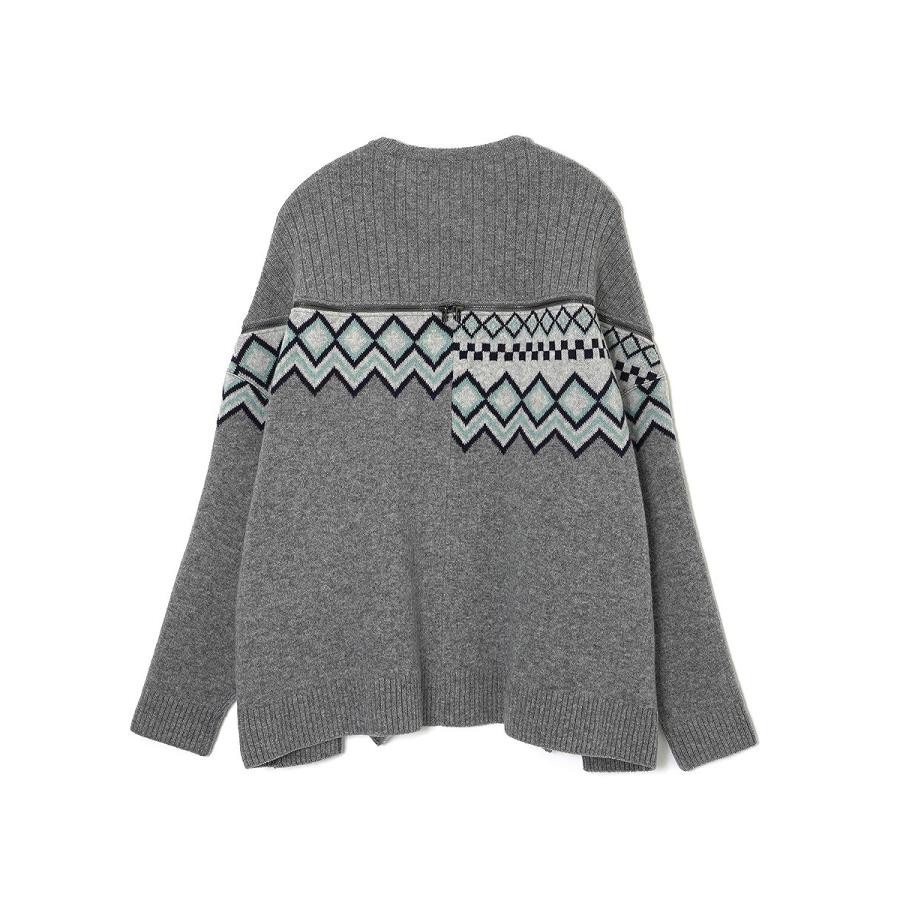 【FACETASM ファセッタズム】NORDIC ZIPPER KNIT/RED/レッド (3色)の画像