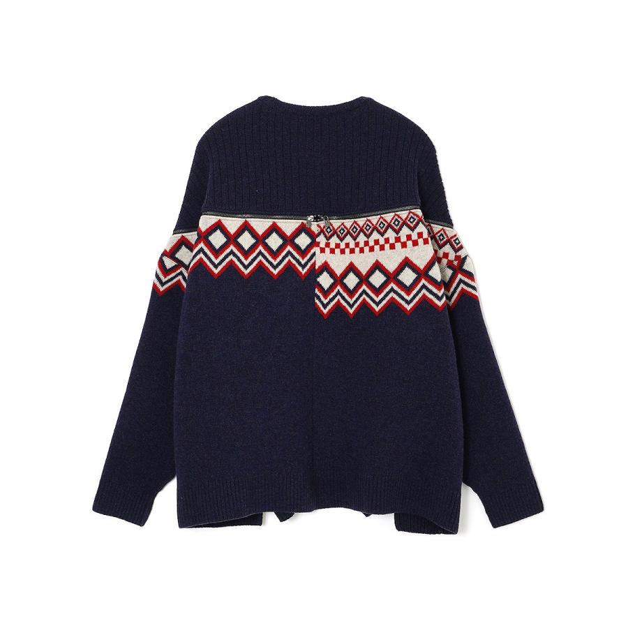 【FACETASM ファセッタズム】NORDIC ZIPPER KNIT/RED/レッド (3色)の画像